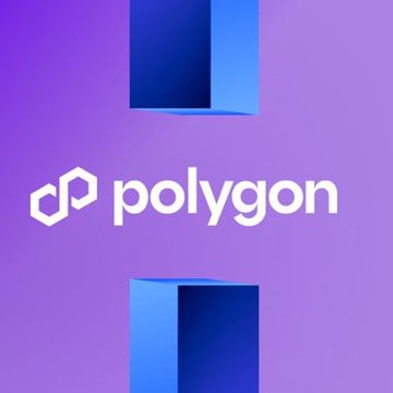 The image features the Polygon blockchain logo, with its distinctive hexagonal "P" icon and "polygon" wordmark centered against a purple background framed by blue 3D geometric shapes. This branding visual accompanies the announcement of Polygon reaching $3 trillion in cumulative transfer volume, reinforcing its identity as a major settlement network.