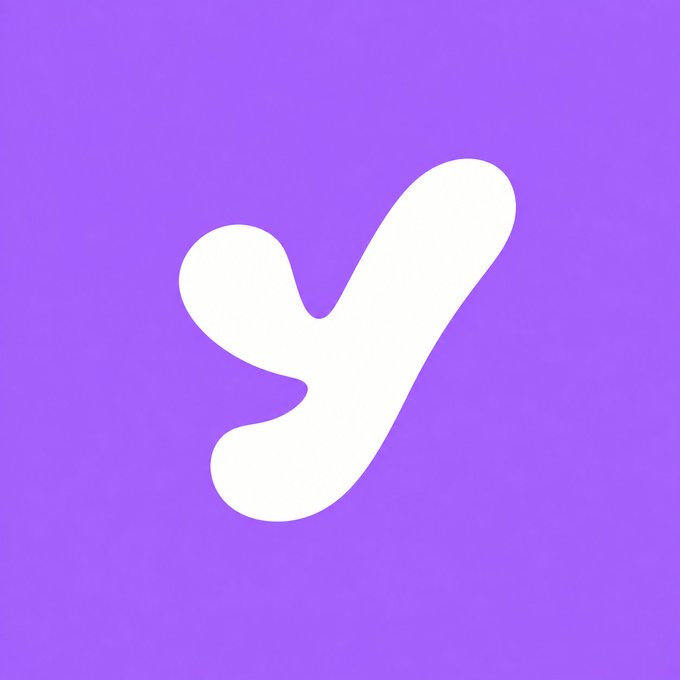 A stylized white lowercase "y" logo is displayed on a bright purple background, representing the Yeetr Telegram token launchpad mentioned in the post. The minimalist design matches the playful branding of a new meme token launchpad on Robinhood Chain.
