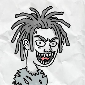 A stylized black-and-white cartoon illustration depicts a wild-haired character with an intense, fanged grin and a spiked collar, fitting the edgy "PUNX" aesthetic of the giveaway announcement celebrating the sold-out Sexy Betzy collection.