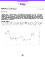 Technical outlook report titled 'LIME Technical Outlook' dated September 10th, featuring daily thoughts and industry insights text alongside candlestick chart graphics with hand-drawn purple annotations.