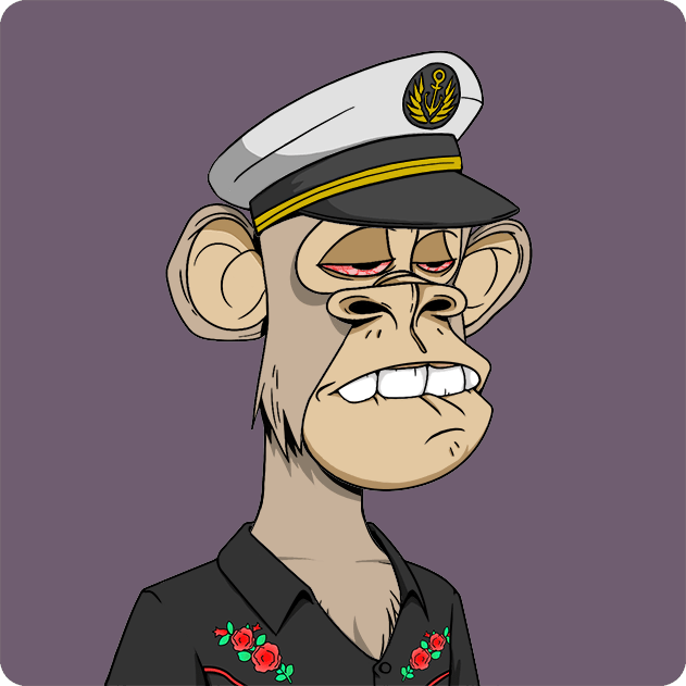The image features a cartoon monkey wearing a hat, shirt, and tie, giving off an impression of being a well-dressed, sophisticated character. The monkey appears to be sitting or standing against a purple background with red flowers scattered around. The caption below the image reads "Ape #6137 Bought for 9.19 ETH commus.eth 0x6666...6666 etherscan.io/tx/0xcde9d1aba ... Return to Monke: opensea.io/collection/bor".