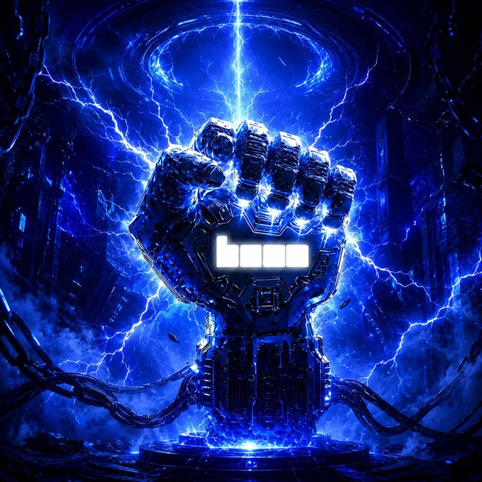 A glowing robotic fist emerges from a dramatic blue electrical storm, displaying a battery/loading icon on its wrist.

The image likely symbolizes the energy, power, and growing momentum of underrated projects being "charged up" on the Base blockchain ecosystem.