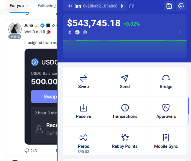 In the image, there are two different posts displayed with various information about Bitcoin and web3 technologies. One post talks about the value of a Bitcoin investment and the USDC balance, while another post focuses on web3, specifically mentioning Recept and mobile sync. Both posts provide valuable insights into these topics for those interested in investing or learning more about Bitcoin and web3 technology.