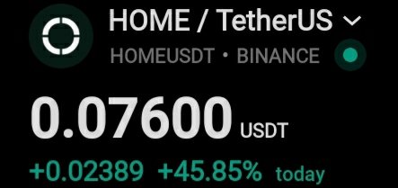 The image shows a black background with white text that reads "Home/Teherus US". The text also includes a green circle, which could be interpreted as a logo or symbol related to the cryptocurrency market. The text displays the current value of Bitcoin in US dollars and the time it was bought at 0.0769.