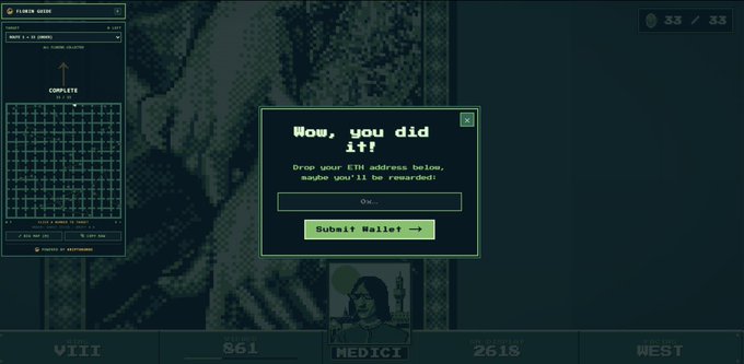 The image shows a Climb to the Moon game interface with a modal window titled "Wow, you did it!" prompting the user to enter their ETH (Ethereum) wallet address to receive a reward, featuring an "O.k." input field and a green "Submit Wallet!" button.

This directly illustrates the Turkish caption's instruction: when all tokens are collected, a screen appears requesting the user's wallet address so they can input it and submit to receive their reward.