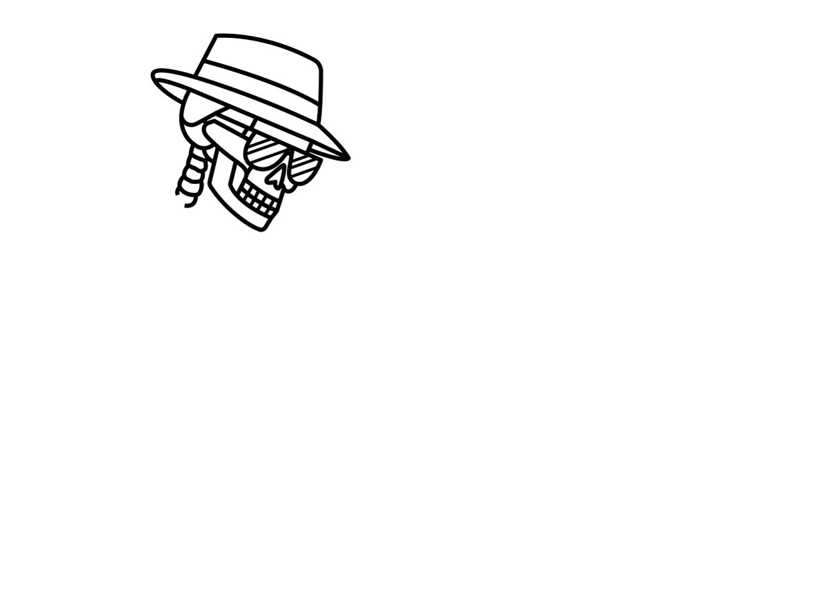 The image features a black and white line drawing of a skull wearing sunglasses, giving off an air of mystery or intrigue. The skull appears to be floating above a white background, which contrasts with its dark color. The text "Gm Making of" is also present in the image, suggesting that it might be related to a movie or TV show. The post includes a link to another post about a movie called "A Dying Breed", indicating that this drawing could be part of an art project or a promotional piece for the film.