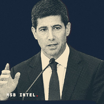 A stylized blue-tinted portrait of Paul Ryan speaking at a microphone, with "RSB INTEL." watermarked in the bottom left corner.