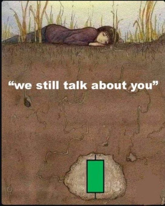 An artistic illustration shows a person sleeping on grass above ground, with deep roots extending down into the soil to a green door, accompanied by the text 'we still talk about you'.