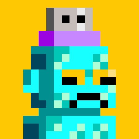 A pixelated character wearing teal diamond-patterned armor holds a large sword against a yellow background, visually representing the "Diamond" theme from the NFT minting post on Zcash.