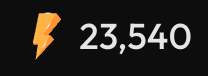 Black background with a Bitcoin logo and the number '23,540' in white text.