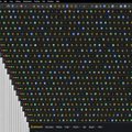 The image shows a close-up of a dark fabric with a colorful dotted pattern, featuring a white stripe along the edge—appearing to be a piece of patterned clothing or accessory. There is no visible text, numbers, or tickers in the image to relate to the Binance-themed post.