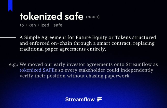 The image shows a blue background with white text that reads "Today's stream of knowledge: tokenized safe". This description suggests that there might be an article or a blog post about tokenization safety, possibly related to the concept of tokenized SAFE in the context of cryptocurrency transactions and security measures.