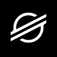 A stylized white logo on a black background, appearing to be a circular emblem with diagonal line elements.