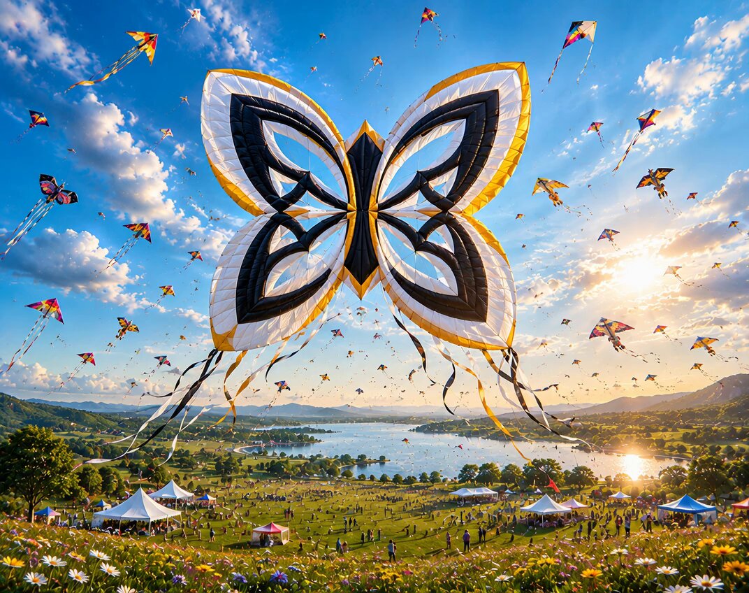The image features a large field with numerous kites flying high in the sky against a backdrop of a beautiful landscape. The kites are predominantly white, black, and yellow colors, creating a vibrant scene. In addition to the kites, there is also a small boat visible on the water near the center of the image.

The post discusses the concept of quantum computing and how it challenges traditional ideas about resource access in computing. Instead of relying on physical hardware like computers or servers, the idea is that users can consume the outcomes of quantum computations directly from a network of interconnected nodes. This approach allows for more efficient use of resources and potentially faster processing speeds compared to classical computing methods.