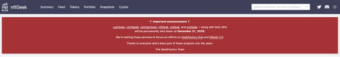 A screenshot of the GitHub page 'rifGeek' shows an important announcement indicating the site will shut down on December 31, 2026, thanking its users.
