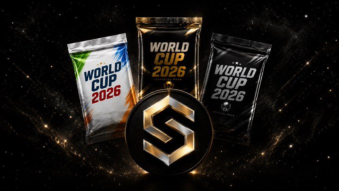 The image features a poster for the World Cup 2026, which includes three different World Cup packages. The packages are labeled with the text "World Cup 2026" and "World Cup 2026 Gold", indicating that they are gold-colored and possibly of higher value or prestige. The packages are displayed against a black background, making them stand out prominently.