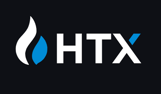 The HTX logo, featuring a white flame and blue droplet icon next to the letters 'HTX' on a black background.