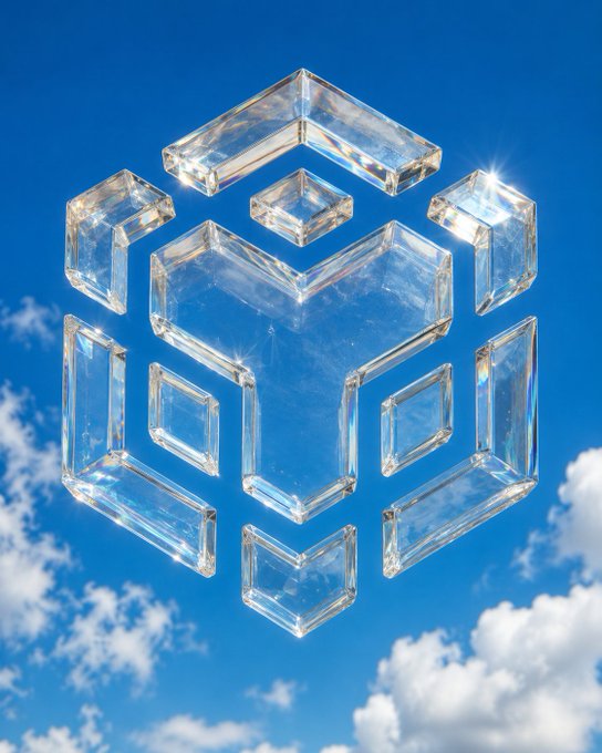 A crystal-like logo floats against a blue sky, reflecting light in a way that suggests strength and resilience. The geometric, almost architectural design pairs with the "Built different" caption to convey a message of standing out from the crowd with a solid, transparent foundation.