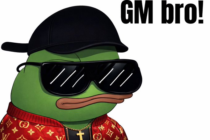 The image features a cartoon frog wearing sunglasses and a hat with the words "GMD BRO!" written above its head, along with the phrase "Good morning CT legends!! The strongest communities in Web3 are rarely built around speculation alone. They’re built around participation, creativity, and people who actively contribute to the culture".