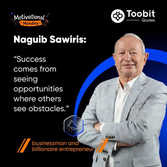 The image features a man wearing a suit, standing against a black background with blue lines. The caption of the image reads "Every challenge in the market hides an opportunity for those willing to look deeper." This quote suggests that challenges can lead to opportunities if one is open-minded and willing to explore beyond the surface level.

The post also mentions Bitcoin trading and cryptocurrency, which are related to the man's suit. The text "CryptoTrading #bitcoin" implies a connection between the man in the image and the world of digital currency or blockchain technology.
