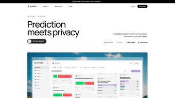 A webpage header reading 'Prediction meets privacy' with a navigation menu including Explore, Project, Resources, and Docs, above a preview image of a dashboard interface.
