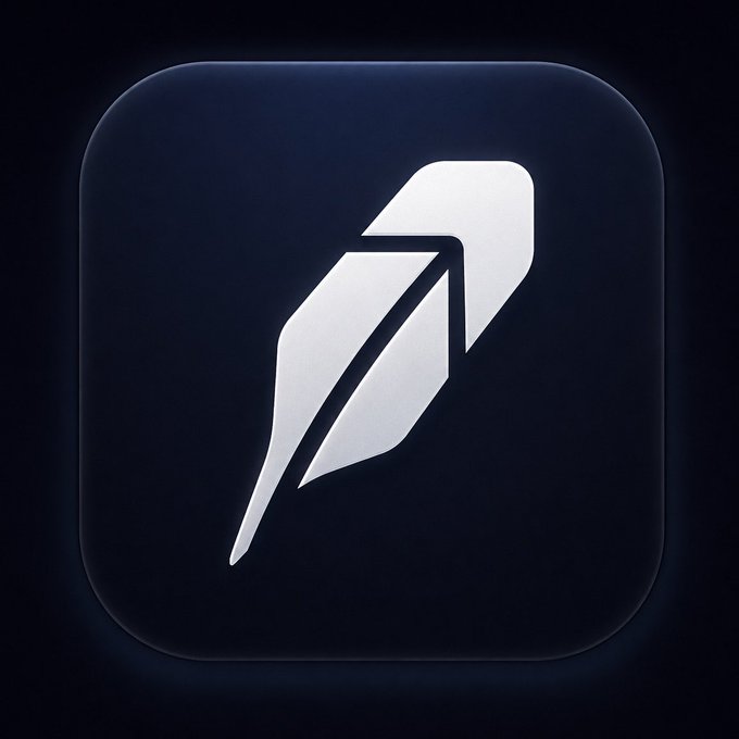 Dark app icon featuring a stylized white quill/feather pen design on a rounded square black background.