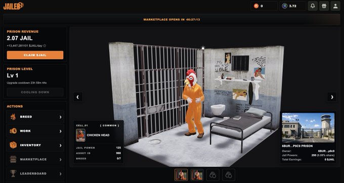 !!!IMAGE!!! This image shows a screen shot of an online game called Jail Diner. The player appears to be a chicken dressed in orange jumpsuits, which stands out from the rest of the virtual prison setting. The game's focus seems to be on punishment levels and jail cell design, as it offers various options for players to choose from. The post about this game is titled "if this is jail, i wanna be in it 4eva", suggesting that the player might be seeking an immersive experience within a virtual prison setting.