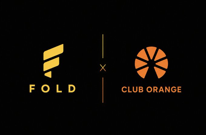 The image features two logos - one yellow and one orange - placed side by side against a black background. The text "Fold" and "Club Orange" are also present, indicating that Fold and Club Orange might be collaborating or associated with each other in some way.