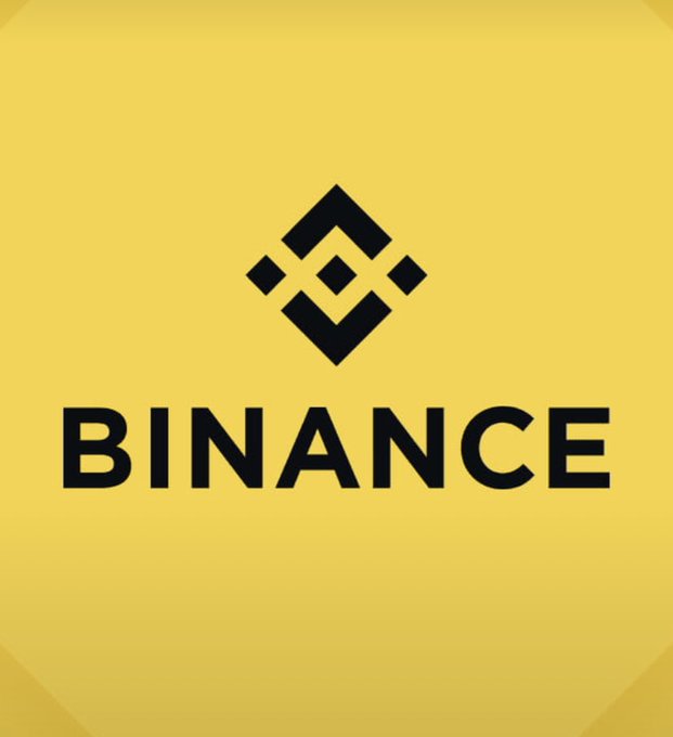 The yellow Binance cryptocurrency exchange logo featuring its geometric diamond symbol above the word 'BINANCE' in black.