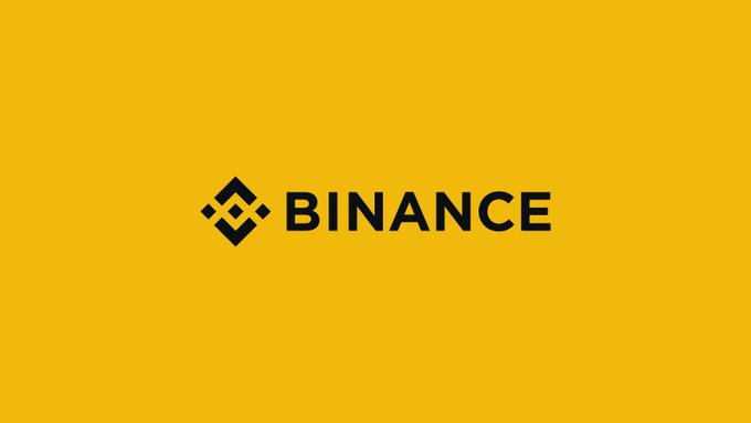The Binance cryptocurrency exchange logo displayed in black on a yellow background.