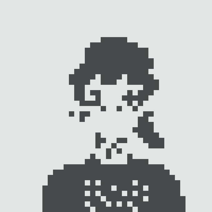 A pixel art illustration showing a partial dark silhouette of a person with a speech bubble made of scattered pixels next to their head.
