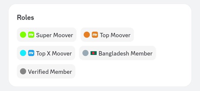 The image features a screenshot of an online sign-up page for a messaging app, displaying various options for users. The main focus of the screen is "Roles", which consists of different colored flags representing roles or groups within the app. There are four distinct role options visible on the screen - "Super Moover", "Top Moover", and " Bangladeshi member". 

In addition to the role options, there are three other smaller icons in the image: one is a small chat icon with a grey background, another has an orange border, and the third represents a verified member sign-up button. The overall layout of the screen suggests that users can select their preferred roles or groups by choosing from the available options on the "Roles" section.