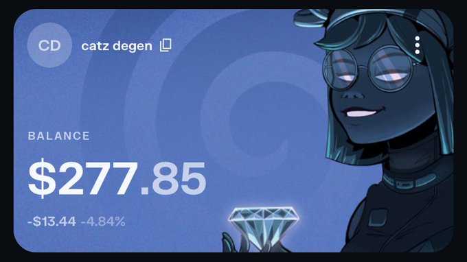 The image shows a digital postcard advertisement for a $100 giveaway. It features an illustration of a woman holding a diamond worth $20 with a caption below that reads "Balance $27,855 - $13,964.84". The post also encourages viewers to like and share the post to help spread the word about the giveaway.