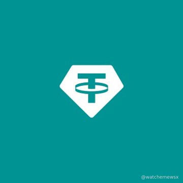 The Tether (USDT) logo is displayed in white on a teal background, with watermark '@watchemewsx' in the corner.