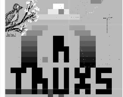 A pixel-art image features the text "In Thruxxs" in blocky black letters against a gray background, with an illustration of a roaring bull in the upper left corner and a simple cross in the upper right. This serves as one of the 144-pixel NFTs from the "TRUXXS" collection by @144pxls.