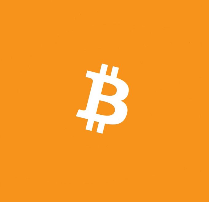 The image displays the iconic Bitcoin (₿) logo in white against a vibrant orange background. This minimalist design visually represents the $BTC mentioned in the post about CBOE filing with the SEC to list the first US 3x Bitcoin and Ethereum ETFs.
