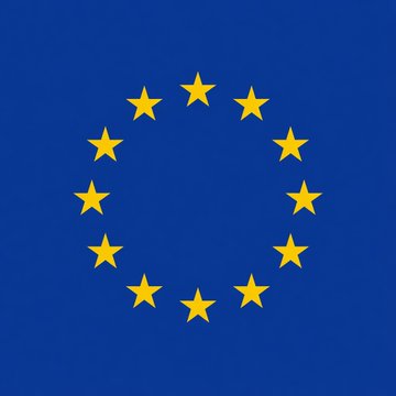 The image shows the flag of the European Union, featuring a circle of twelve gold stars on a blue background, which relates to the post about EU financial regulators issuing warnings about quantum computing threats to blockchain cryptography.