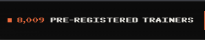 A screenshot showing "8,009 Pre-Registered Trainers" displayed in orange and white text on a black background, suggesting early registration numbers for an upcoming game from the creators of Sunflower Land.