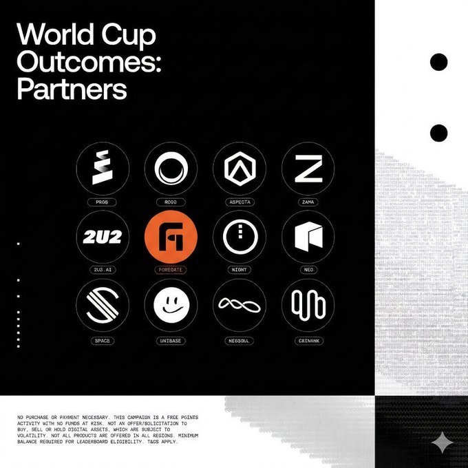 The image features a poster with various logos, including one for World Cup Outcomes Partners. The logo includes a circle containing different symbols such as a smiley face, a heart, and a star. There are also other logos displayed on the poster, showcasing a diverse range of designs and colors. The text "World Cup Outcomes: Partners" is prominently displayed at the top of the image, indicating that this is an advertisement for World Cup partners or sponsors.