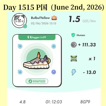 The image shows a screenshot of a person's workout progress displayed on their mobile device screen, likely from an app such as "ogger" or "jogometer". The progress indicates that the user has completed 1.5 hours of exercise today, which is represented by a red clock symbol.