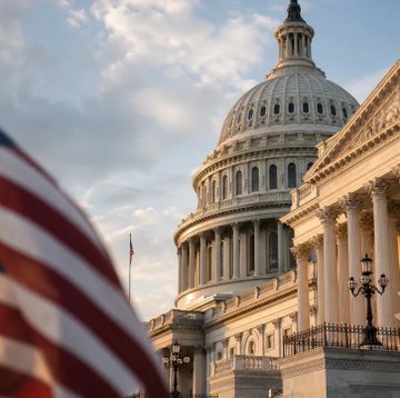 The image shows the U.S. Capitol dome bathed in golden sunset light, with an American flag partially visible in the foreground, symbolizing federal government authority and political power in Washington, D.C.

This imagery directly complements the post's breaking news about the Armstrong CEO's declaration that the CLARITY Act is effectively "dead," as the Capitol represents the congressional inaction forcing crypto advocates to bypass Congress entirely and escalate directly to the SEC and CFTC—regulators headquartered nearby that now become the new battleground after lawmakers failed to deliver legislative clarity.