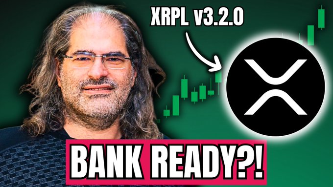 The image features a man with long hair wearing glasses, smiling at the camera while standing against a green background. The caption of the image reads "THE XRPL JUST MADE INSTITUTIONAL ADOPTION EASIER WITH THIS MASSIVE UPDATE... Huge for $XRP HOLDERS!! Don'T miss this FULL breakdown of one of the most important XRPL upgrade! youtu.be/1mppjMYCQT4?". The man's facial expression and body language suggest that he is excited about the new update, possibly related to Bitcoin or cryptocurrency trading.