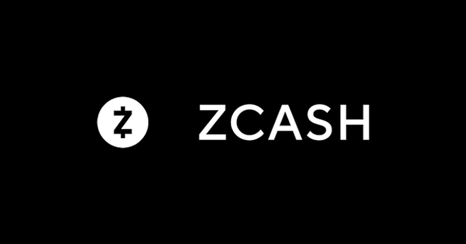 The ZCASH cryptocurrency logo displayed on a black background with its signature stylized 'Z' icon.