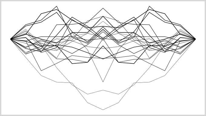 The image features a black and white line drawing of an abstract pattern that appears to be a face or a design with geometric shapes, such as triangles and diamonds. The lines are arranged in a way that creates a sense of depth and dimensionality, giving the impression of a three-dimensional form. The post is titled "GM + Happy Friday Cryptozoologica #13" which suggests it might be related to a discussion or exploration of the concept of Cryptozoology, a branch of zoology focused on the study of invertebrates such as insects and spiders.