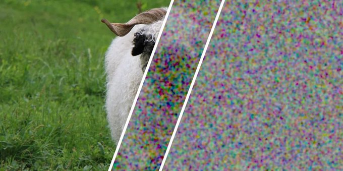 The image features a white sheep with black horns standing in a grassy field. There are three different images of the same sheep displayed vertically within the frame, creating a layered effect. Each image has a slightly different color scheme or background, adding visual interest to the scene. The text "@quipnetwork" is also present in the image, possibly indicating that this is an advertisement for Quip Network's post about quantum security angles and how they're transforming fragmented, dormant compute power into a fluid, borderless global asset class.

The sheep appears to be looking at something off-camera or slightly blurred, adding depth to the scene and drawing attention to its presence in the image.