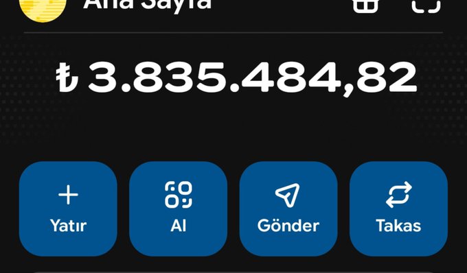 A user named "Ana Sayfa" displays a digital wallet balance of 3.835.484,82 with action buttons for Yatır (Deposit), Al (Buy), Gönder (Send), and Takas (Swap), illustrating the multi-network trading capabilities promoted in the BaseApp promotional post.