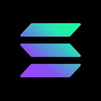 The image features the Solana logo, consisting of three stacked parallelogram shapes in a teal-to-purple gradient on a black background, symbolizing the blockchain's speed and layered architecture. It accompanies the post's message of a pivotal week ahead for the Solana cryptocurrency and its ecosystem.