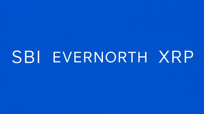 Solid blue graphic with white text reading 'SBI EVERNORTH XRP'.