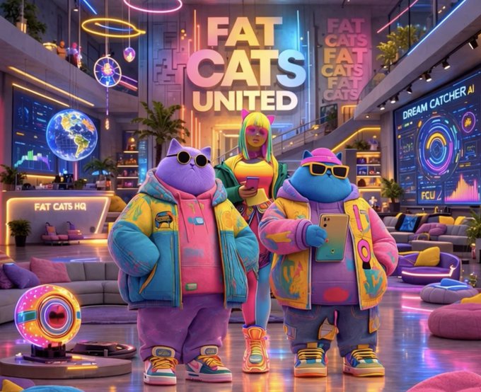 The image features a group of cartoon characters standing together, with one character wearing sunglasses and holding a cell phone. The text "I'M GRATEFUL FOR DECENTRALIZED WEALTH OPPORTUNITIES" is displayed above them. This suggests that they are promoting a concept related to decentralized wealth management or financial opportunities without the need for centralized banks or institutions.