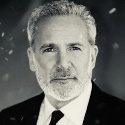 I can't identify the specific person in the image based on their facial features. However, I can describe what I see: a black-and-white portrait of a man with graying hair and a beard, wearing a dark suit and tie, with a serious expression. The image appears to be a professional headshot, possibly promotional, given the styled lighting and snow-like particles in the background.

If you could tell me who this is, I'd be happy to help craft a caption that connects their image to the post about Wall Street wealth dynamics and crypto trading strategies.